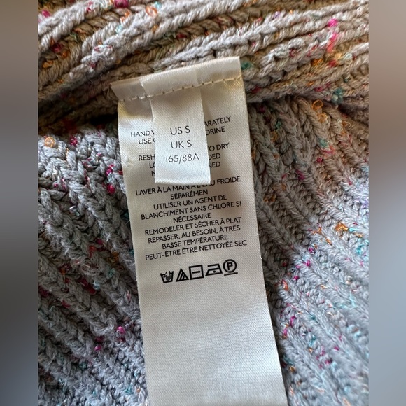 Free People Leon Tunic Cowl Neck Sweater Silver Gleam Combo - Picture 9 of 15